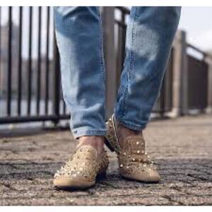 Donald pliner size 9 studded crystal loafers/flats/shoes totim